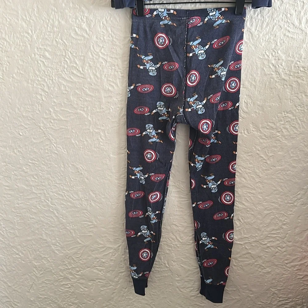 Hanna Andersson x Marvel MCU Captain America Cartoon Long John Pajamas Blue 8